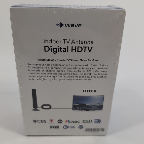Wave Max Indoor TV Antenna 4K Ultra HD Signal Booster Digital HDTV- New Sealed - Picture 2 of 4